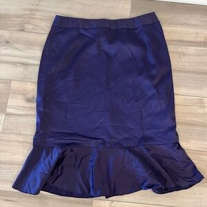 The Limited Satin Flounce-Hem Skirt Purple Made in USA lining 100% Acetate